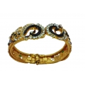 B0033-Adjustable kada (bangle) in Peacock design with Meenakari work